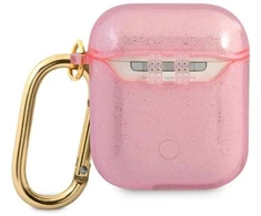 Guess GUA2UCG4GP AirPods dėklas rožinė/rožinė Blizgučių kolekcija
