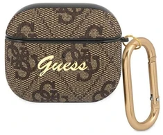 Dėklas Guess GUA34GSMW AirPods 3 dangtelis ruda / ruda 4G Script Metal Collection