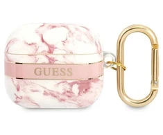 Guess GUA3HCHMAP AirPods 3 dėklas rožinis/rožinio marmuro Strap Collection