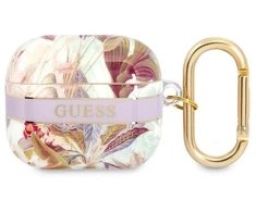 Guess GUA3HHFLU AirPods 3 dėklas, violetinė/violetinė, Gėlių dirželio kolekcija