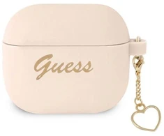 Guess GUA3LSCHSP AirPods 3 dėklas rožinis/rožinis Silikoninė "Charm Heart Collection"