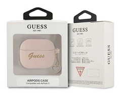 Guess GUA3LSCHSP AirPods 3 dėklas rožinis/rožinis Silikoninė "Charm Heart Collection"