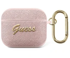 Guess GUA3SASMP AirPods 3 dėklas rožinis/rožinis Saffiano Script Metal Collection