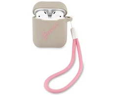 Guess GUACA2LSVSGP Dėklas AirPods silikoninis vintažinis pilkai rožinis