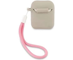 Guess GUACA2LSVSGP Dėklas AirPods silikoninis vintažinis pilkai rožinis