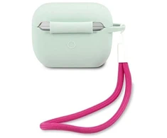 Guess GUACAPLSVSBF Silikoninis vintažinis dėklas AirPods Pro, mėlyna fuksija / mėlyna fuksija