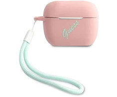 Guess GUACAPLSVSPG AirPods Pro dėklas, rožinis žalias/rožinis žalias, silikoninis, vintažinis