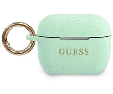 Guess GUACAPSILGLGN dėklas AirPods Pro žalias/žalias silikoninis su blizgučiais