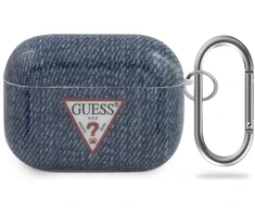 Guess GUACAPTPUJULDB AirPods Pro dėklas, tamsiai mėlynos, Džinsų kolekcija