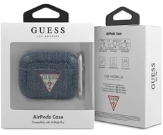 Guess GUACAPTPUJULDB AirPods Pro dėklas, tamsiai mėlynos, Džinsų kolekcija