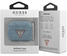Guess GUACAPTPUJULLB AirPods Pro dėklas, mėlyna/šviesiai mėlyna, Jeans kolekcija