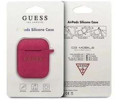 Dėklas Guess GUACCSILGLFU AirPods dangtelis fuksija / fuksija Silikono blizgučiai
