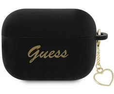 Guess GUAP2LSCHSK AirPods Pro 2 dėklas juodas/juodas Silicone Charm Heart Collection