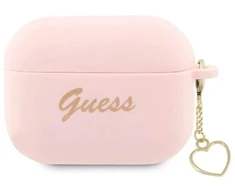 Guess GUAP2LSCHSP AirPods Pro 2 dangtelis rožinis/rožinis Silikoninė Charm Heart kolekcija