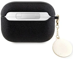 Guess GUAP2PGEHCDK dėklas AirPods Pro 2 - juodas su fiksuotu blizgučių širdelės deimantiniu pakabuku