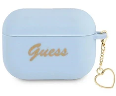 Guess GUAPLSCHSB dėklas AirPods Pro, mėlynas/mėlynas, Silicone Charm Heart Collection