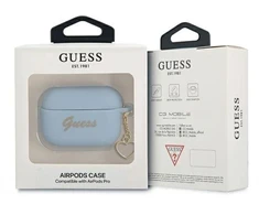 Guess GUAPLSCHSB dėklas AirPods Pro, mėlynas/mėlynas, Silicone Charm Heart Collection