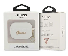 Guess GUAPLSCHSH AirPods Pro dėklas baltas Silikoninis Charm Heart Collection