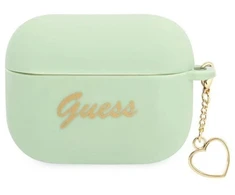 Guess GUAPLSCHSN AirPods Pro dėklas žalias/žalias Silikoninis Širdelių kolekcijos pakabukas