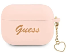 Guess GUAPLSCHSP AirPods Pro dėklas rožinė/rožinė Silikoninis pakabukas Širdies kolekcija