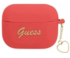 Guess GUAPLSCHSR AirPods Pro dėklas raudona/raudona Silikoninis Charm Heart kolekcija