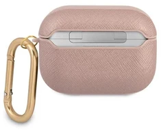 Guess GUAPSASMP Dėklas AirPods Pro rožinė/rožinė Saffiano Script Metal Collection