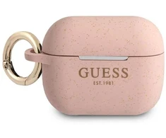Guess GUAPSGGEP AirPods Pro dėklas rožinis/rožinis, silikoninis su blizgučiais