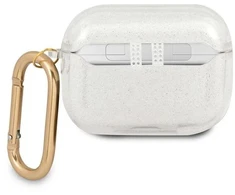Guess GUAPUCG4GT AirPods Pro dėklas, skaidrios blizgučių kolekcijos