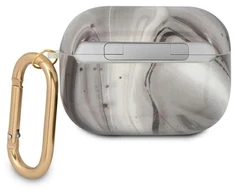 Guess GUAPUNMK AirPods Pro apsauginis dėklas, juodas/juodas, Marble kolekcija