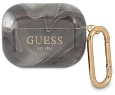 Guess GUAPUNMK AirPods Pro apsauginis dėklas, juodas/juodas, Marble kolekcija