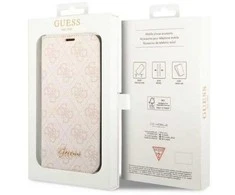 Dėklas Guess GUBKP14LHG4SHP iPhone 14 Pro 6.1 rožinė / rožinė knyga 4G Vintage Gold Logo