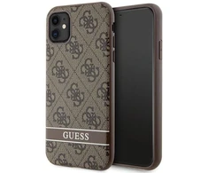 Guess GUHCN61P4SNW Apple iPhone 11 / Xr rudos spalvos kietas dėklas 4G Stripe