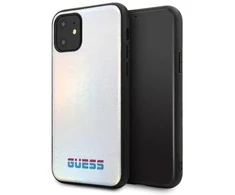 Guess dėklas iPhone 11 Pro Max GUHCN65BLD sidabrinis kietas dėklas Vaivorykštis