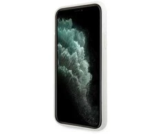 Guess GUHCN65TPUWHGLG iPhone 11 Pro Max baltos/baltos spalvos deklas Glitter 4G Circle Logo