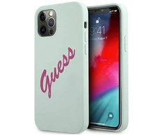 Guess GUHCP12LLSVSBF iPhone 12 Pro Max 6.7" mėlynos fuksijos/mėlynos fuksijos silikoninis kietasis dėklas Vintage