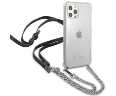 Guess GUHCP12MKC4GSSI iPhone 12/12 Pro 6.1 skaidrus deklas 4G Sidabrinė grandinėlė