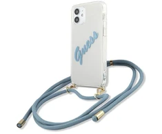 Apple iPhone 12 Mini Guess dėklas Script Vintage (GUHCP12SCRTVSBL) mėlynos spalvos