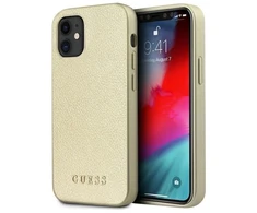 Guess GUHCP12SIGLGO Apple iPhone 12 mini 5,4″ auksinis kietas dėklas Iridescent