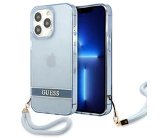 Guess GUHCP13LHTSGSB Apple iPhone 13 Pro / 13 6,1″ mėlynas kietas dėklas Translucent Stap