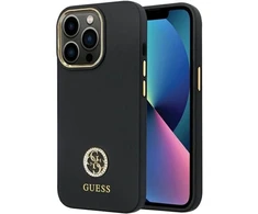Dėklas GUESS GUHCP13LM4DGPK IPHONE 13 PRO / 13 6.1 "Juodas / Juodas HARDCASE SILICONE LOGO STRASS 4G