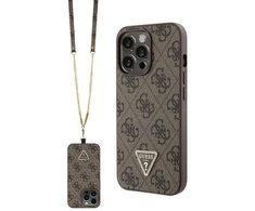 Guess GUHCP13LP4TDSCPW Apple iPhone 13 Pro / 13 6.1″ rudos spalvos kietas dėklas Crossbody 4G Metal Logo