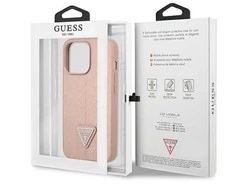 Guess GUHCP13LPSATLP iPhone 13 Pro / 13 6,1 rožinės/rožinės spalvos deklas SaffianoTriangle Logo