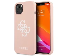 Guess GUHCP13SLS4GWPI Apple iPhone 13 mini 5,4″ rožinės spalvos kietas dėklas Silicone 4G Logo