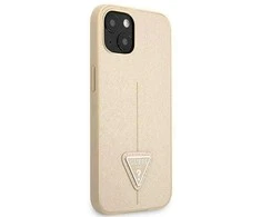 Guess GUHCP13SPSATLE iPhone 13 mini 5,4 smėlio/smėlio spalvos deklas SaffianoTriangle Logo