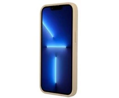 Guess GUHCP13SPSATLE iPhone 13 mini 5,4 smėlio/smėlio spalvos deklas SaffianoTriangle Logo