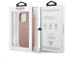 Guess GUHCP13XPSASBPI iPhone 13 Pro Max 6.7 rožinės/rožinės spalvos deklas Saffiano Stripe