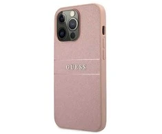 Guess GUHCP13XPSASBPI iPhone 13 Pro Max 6.7 rožinės/rožinės spalvos deklas Saffiano Stripe
