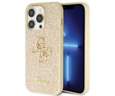 Guess GUHCP14LHG4SGD Apple iPhone 14 Pro 6.1″ auksinis kietas dėklas Glitter Script Big 4G