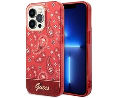 „Guess“ GUHCP14LHGBNHR iPhone 14 Pro 6.1" raudonas/raudonas kietas dėklas su „Bandana Paisley“ raštu