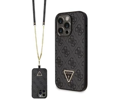 Guess GUHCP14LP4TDSCPK Apple iPhone 14 Pro 6.1″ juodos spalvos kietas dėklas Crossbody 4G Metal Logo